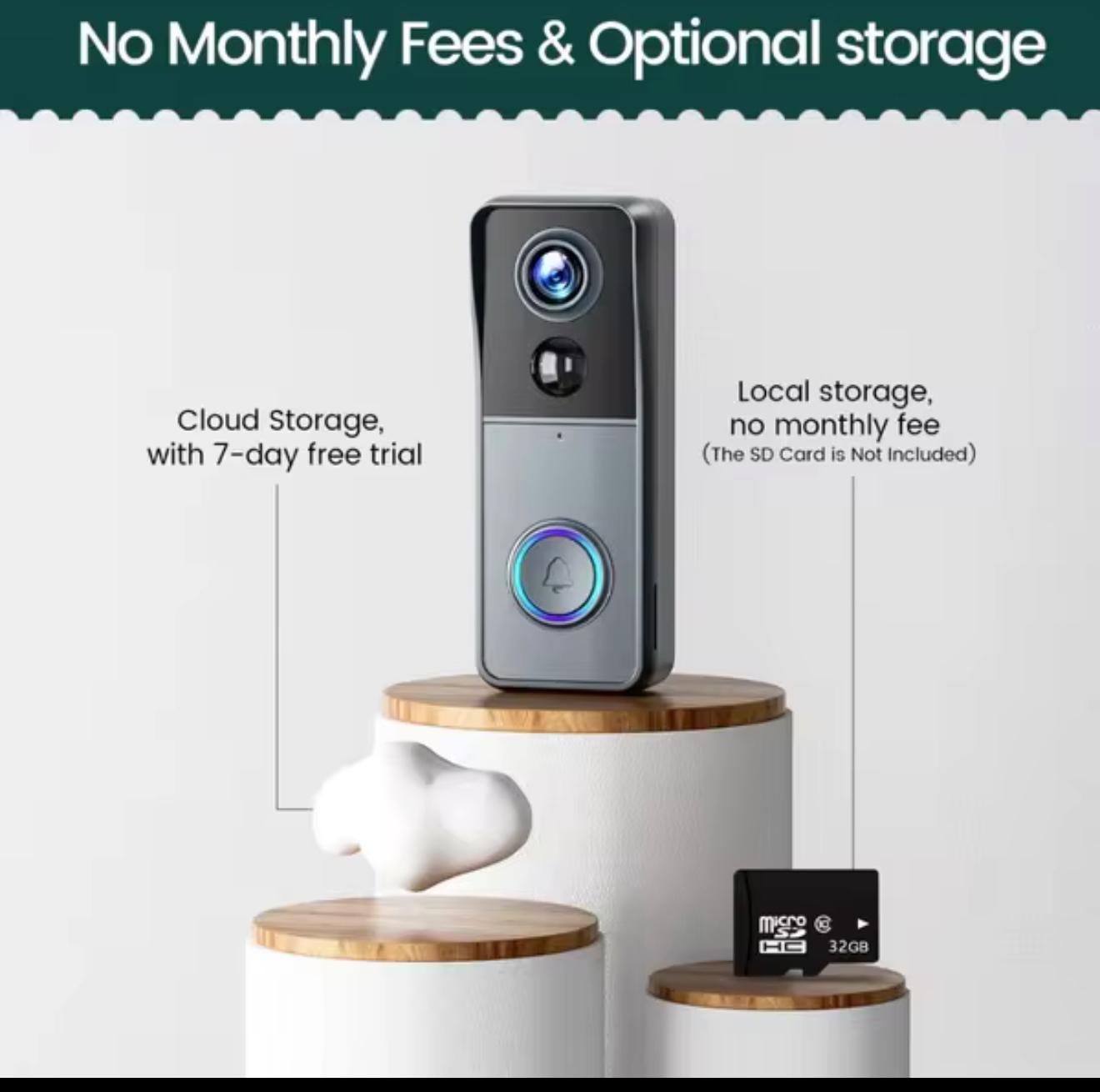 Smart home video doorbell 180 fish eye lens