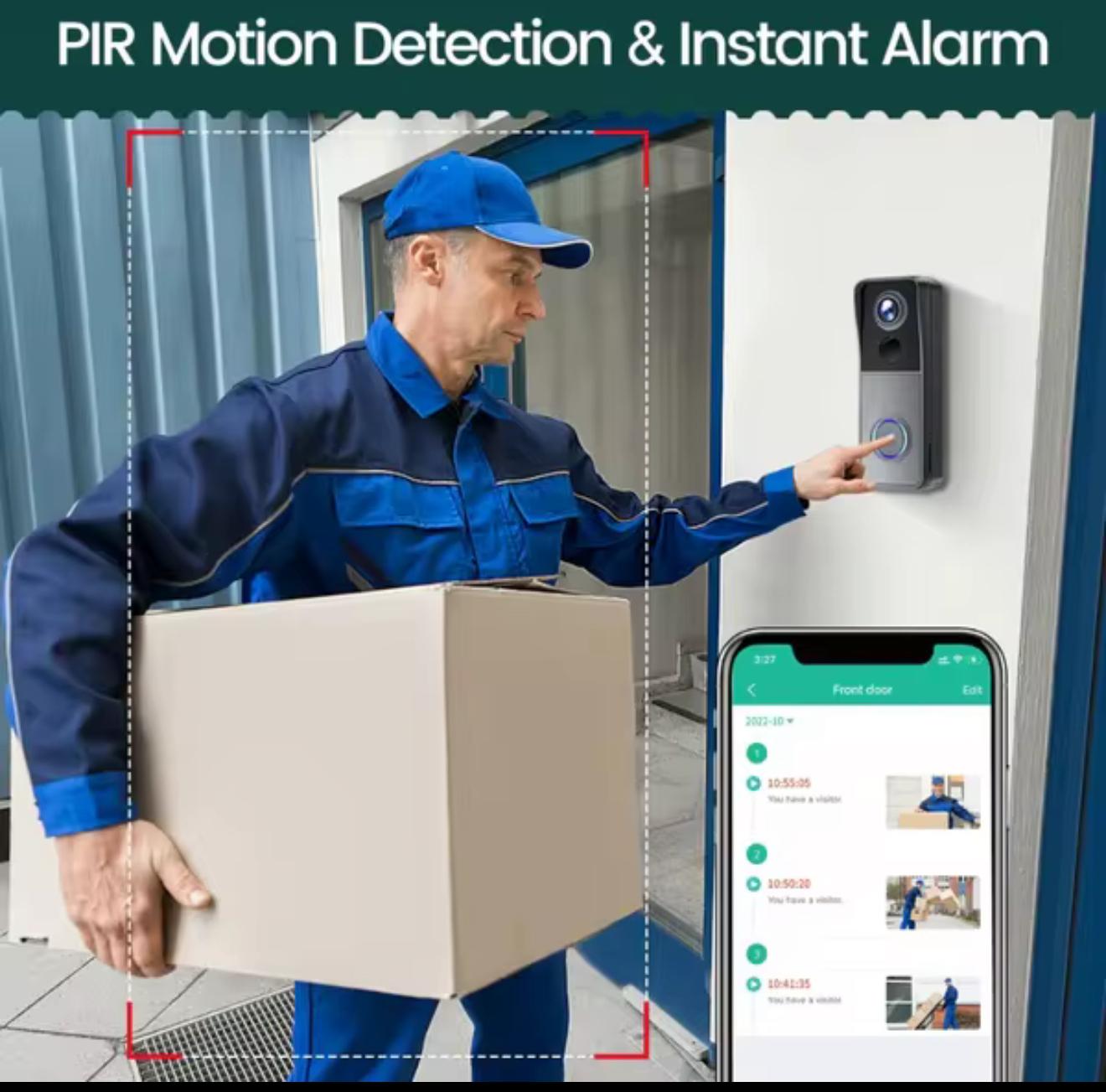 Smart home video doorbell 180 fish eye lens