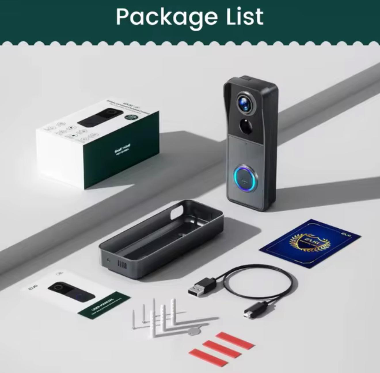 Smart home video doorbell 180 fish eye lens