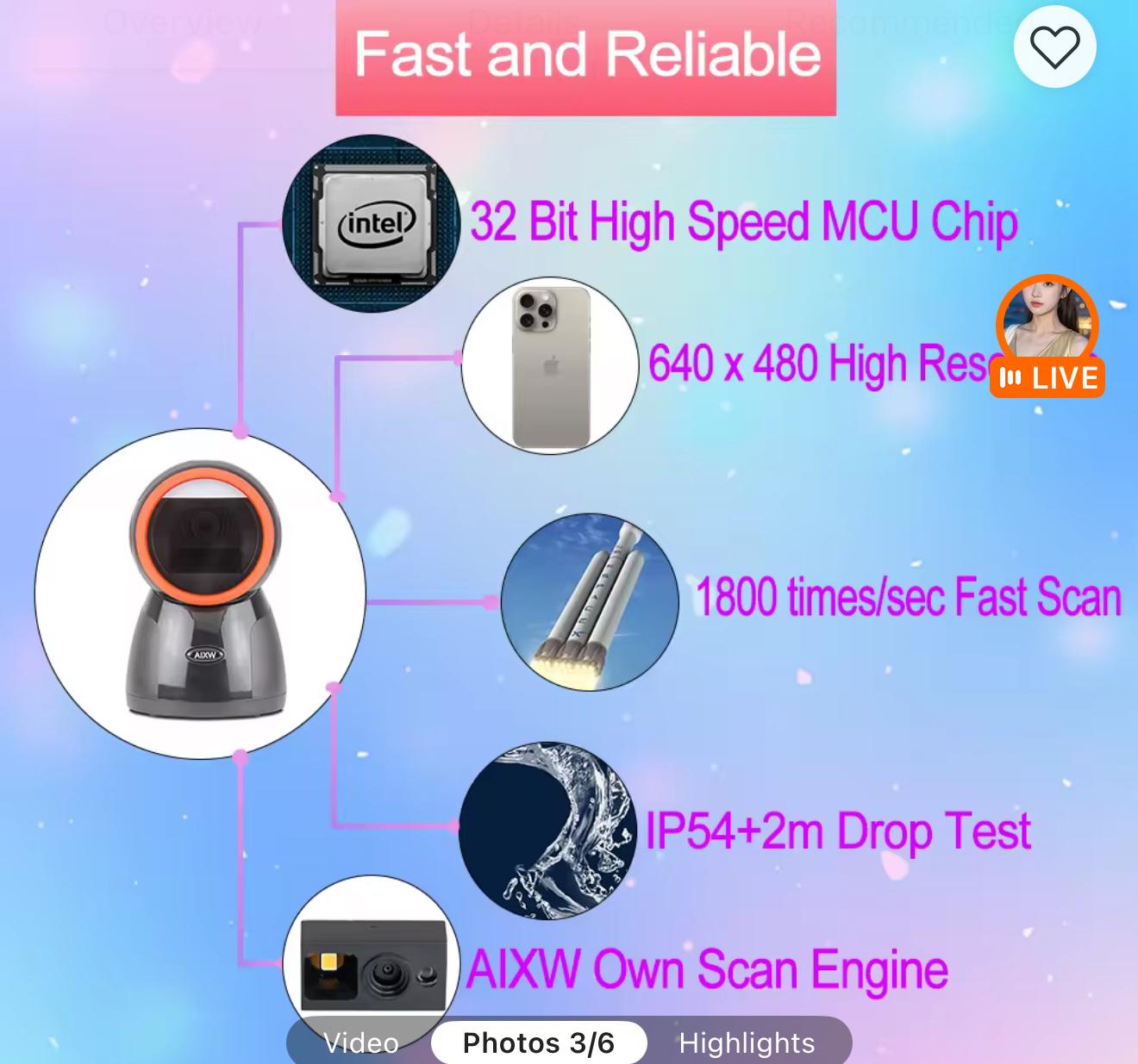 2D Table Top Barcode Scanner